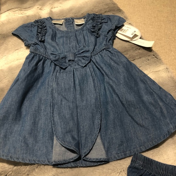 SOLD! 0-6 months Koala Kids Denim Blue Bow Dress - Picture 2 of 7